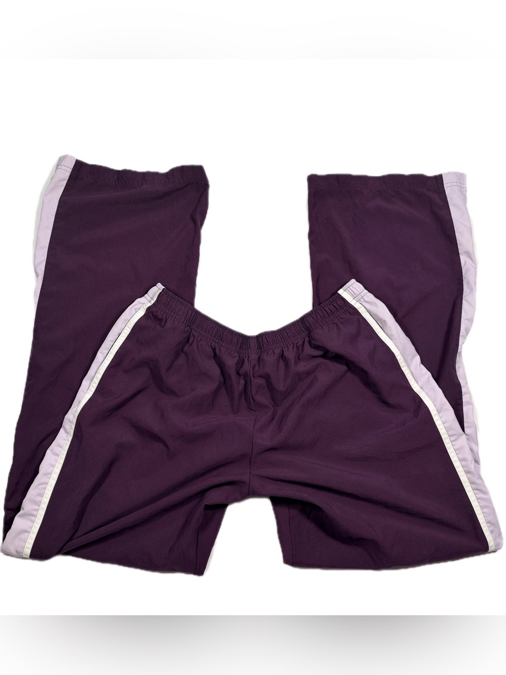 y2k Nike Deep Purple Track Pants w/ Light Purple and White Stripes